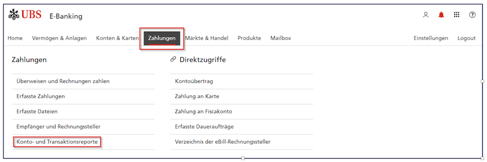 Anleitung zum Download der E-Banking Camt.053-Datei