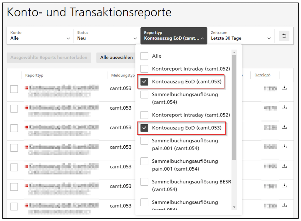 Anleitung zum Download der E-Banking Camt.053-Datei