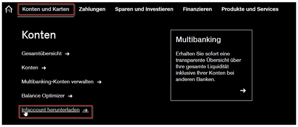 Anleitung zum Download der E-Banking Camt.053-Datei